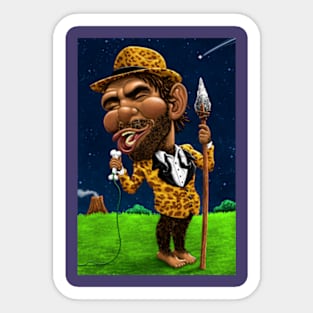 Croonin' Caveman Sticker